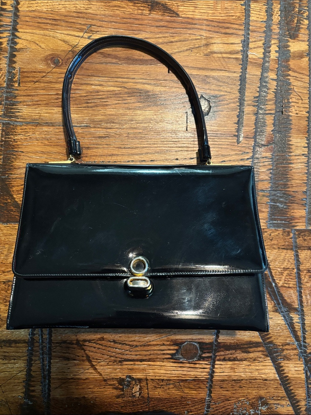 Vintage patent leather handbag